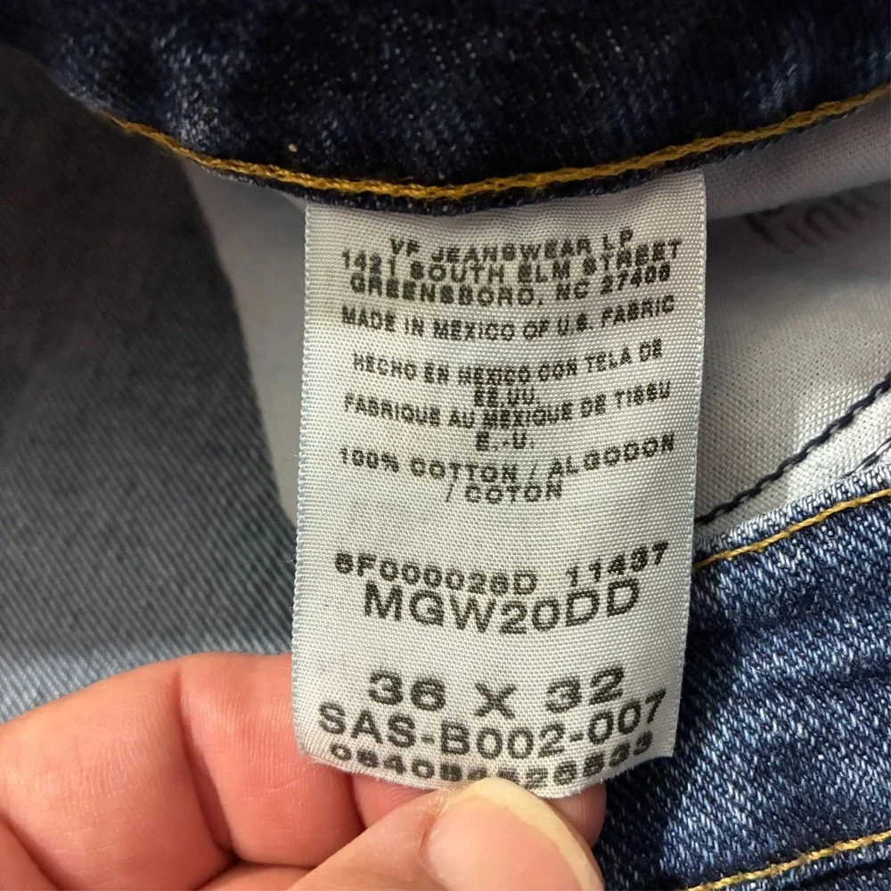 Genuine‎ Wrangler Mens Jeans Size 36x32 Blue Denim Regular Fit Cotton Vintage
